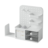 Maxbell Desk Organizer with Drawer Rack Makeup Organizer for Countertop Home Desktop White