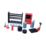 Maxbell 1/64 Scale Diorama Garage Accessories Simulation Oil Drums Auto Repair Tools