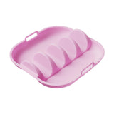 Maxbell Taco Holder Plate Reusable Holds up to 4 Tacos Non Slip with Handles Platter Pink