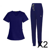 Maxbell 2xNursing Scrubs Uniform Elastic Work Clothing for SPA Pet Groomer Cosmetology