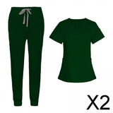 Maxbell 2xNurse Work Clothing Nursing Uniform Top and Pants Scrub Set Jogging Pant