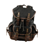 Maxbell Canvas Backpack Outdoor Portable Casual Daypack for Fishing Trekking Camping Black