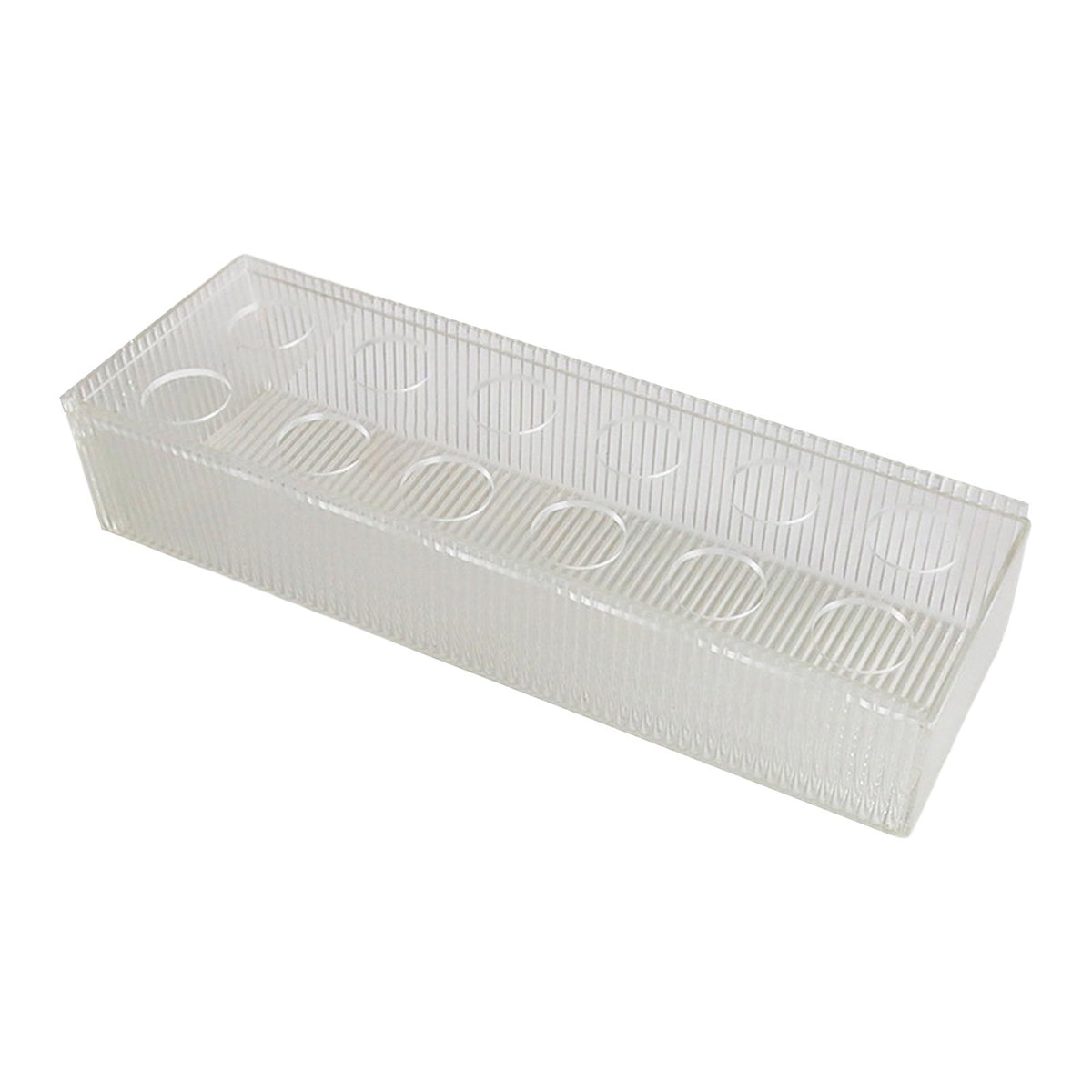 Maxbell Maxbell Acrylic Flower Vase Centerpiece Shelf Long Decorations with Vertical Stripes 30x10x6.5cm