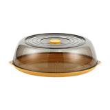 Maxbell Round Plate Cover Transparent Portable Multifunctional Dish Protective Cover yellow