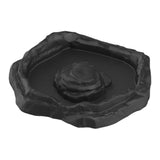 Maxbell Reptile Feeder Bowl Terrarium Accessories Food Dish for Gecko Snake Tortoise Black