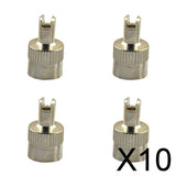 Maxbell 10x4 Pieces Motorcyle Car Slotted Head Valve Stem Caps for Core Remover Tool