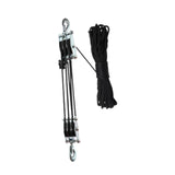 Maxbell Rope Pulley Hoist Compact Sturdy Rope Hoisting for Building Garage Warehouse 3 Wheel and 15m Rope