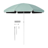 Maxbell Small Patio Umbrella 5.6ft Heavy Duty Portable Market Umbrella for Park Lawn cyan