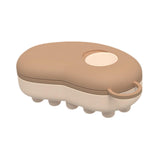 Maxbell Head Scalp Comb for Men Women Silicone Bristles Head Scrubber Khaki