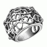 Maxbell Fashion Punk Hollow Finger Rings 316L Steel Men Wedding Jewelry Decor US 6 - Aladdin Shoppers