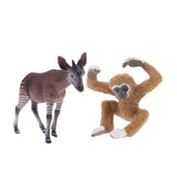 Maxbell Maxbell 2 Pieces Simulation Wildlife Animal Okapi Little Gibbon Model Kids Toy