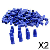 Maxbell 2x100 Pieces Electrical Wire Connector Twist-On Easy Screw On Type Caps Blue
