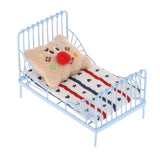 Maxbell 1:12 Dollhouse Miniature Bed Photo Props Miniature Dollhouse Bed for Bedroom