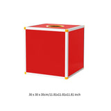 Maxbell Lucky Draw Box Voting Box Donation Box for Voting Annual Meeting Fundraising 30x30x30cm All red