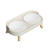 Maxbell Raised Cat Bowls with Stand Feeding Station Pet Feeder Elevated Cat Bowl Set White