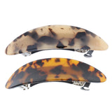 Maxbell 2Pcs Women's French Acetate Hair Clip Ladies Leopard Curved Barrette Hairpin