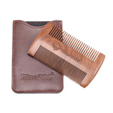 Maxbell Maxbell BlueZoo Sandalwood Double Sided Beard Comb Mustache Care with Case Brown