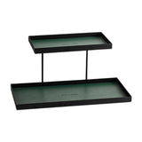 Maxbell Double Layer Vanity Organizer Tray Round Shelf for Bedroom Entryway Tabletop Green