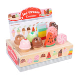 Maxbell Wooden Ice Cream Counter Playset Pretend Toys for Ages 3 4 5 6 Holiday Party
