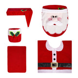 5 Pieces Christmas Toilet Seat Covers Santa Claus Xmas Decorative Tank Cover