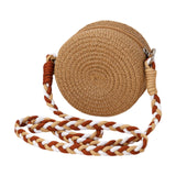 Maxbell Woven Straw Crossbody Bag Lightweight Fashion Bohemia Bag Women Shoulder Bag Brown