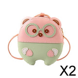 Maxbell 2xDIY Leather Crossbody Bag Kit Easy for Kids Leather Sewing Kits Pink