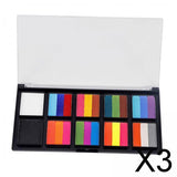 Maxbell 3xFace Body Paint Set Painting Palette Supplies for Halloween Makeup Christmas