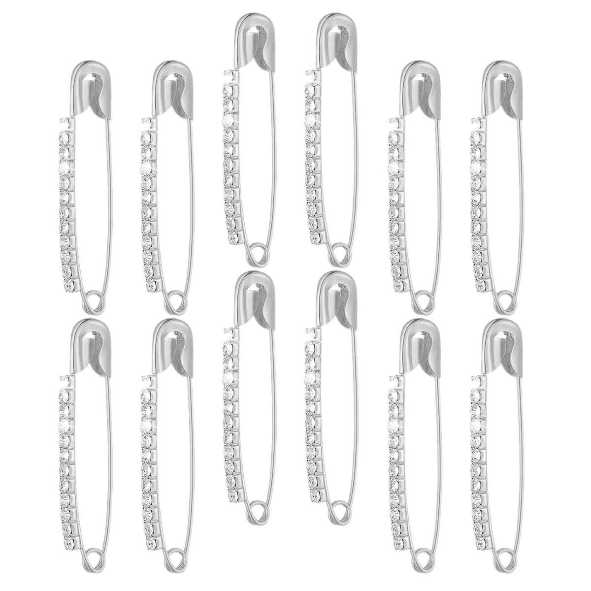 Maxbell Maxbell 12Pcs Decorative Brooch Sturdy Versatile Suit Brooch for Party Scarf Wedding Silver