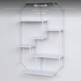 Maxbell Wall Mounted Shelf, Geometric shelf unit, Creative Metal Display Cabinet, Modern Art Hanging Storage Organizer for Living Room Bedroom Kitchen, Multiple Sizes hues Customizable White Vertical