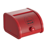 Maxbell Metal Bread Box Roll Top Bread Container for Entryway Kitchen Counter Pantry S Red