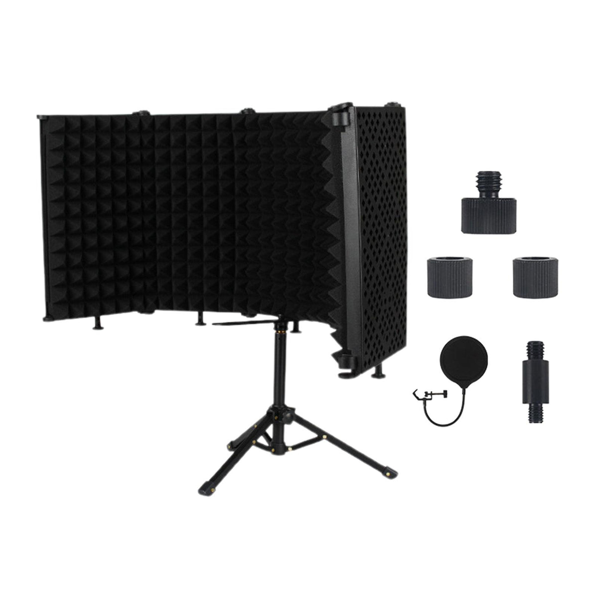 Maxbell Microphone Isolation Shield 5 Panel Foldable with Tripod Stand