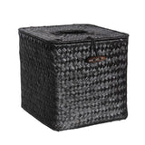 Woven Napkin Holder Kitchen Office Tissue Box Cover Holder Dispenser Black