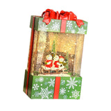Maxbell Musical Snowglobe Gift Box Christmas Music Box for Living Room Cafes Holiday Three snowmen