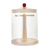 Maxbell Clear Dolls Display Case Elegant Rotating for Mini Action Figures Small Toys white