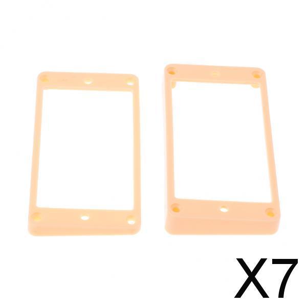 Maxbell 7xCurved Humbucker Pickups Frames Mounting Rings for LP Electric Guitar Cream