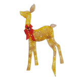 Christmas Deer Yard Ornament with Red Bows Glowing for Outside Garden Home Small