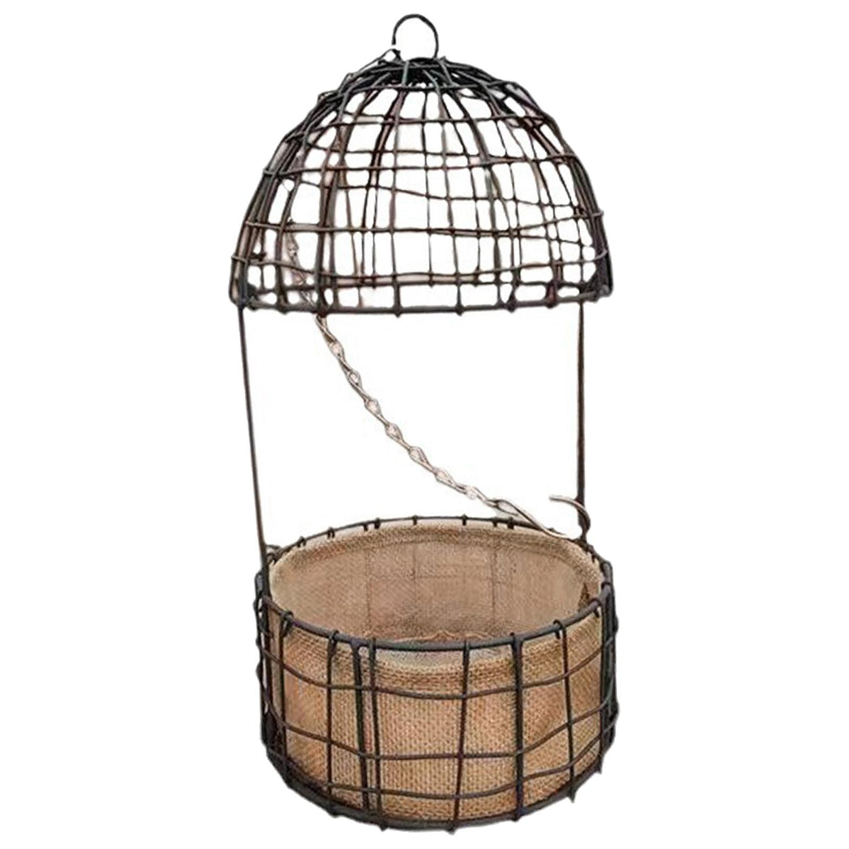 Maxbell 7.87 inch Hanging Planter Basket Round Wire Hanging Flower Pot for Home Yard