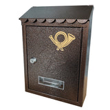 Wall Mount Mailbox Office Locking Mailbox with Key Outdoor Business Drop Box bronze