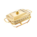 Maxbell 1.8L Buffet Server Warming Tray with Lid Sturdy for Parties Buffet Food Tray Golden