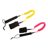 Maxbell 10ft Coiled SUP Surfboard Surfing Board Leash with Double Swivel Pink&Yellow
