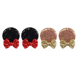 Maxbell 2 Pairs Mouse Ears Hair Clips Cute for Decoration Halloween Princess Cosplay Black Champagne