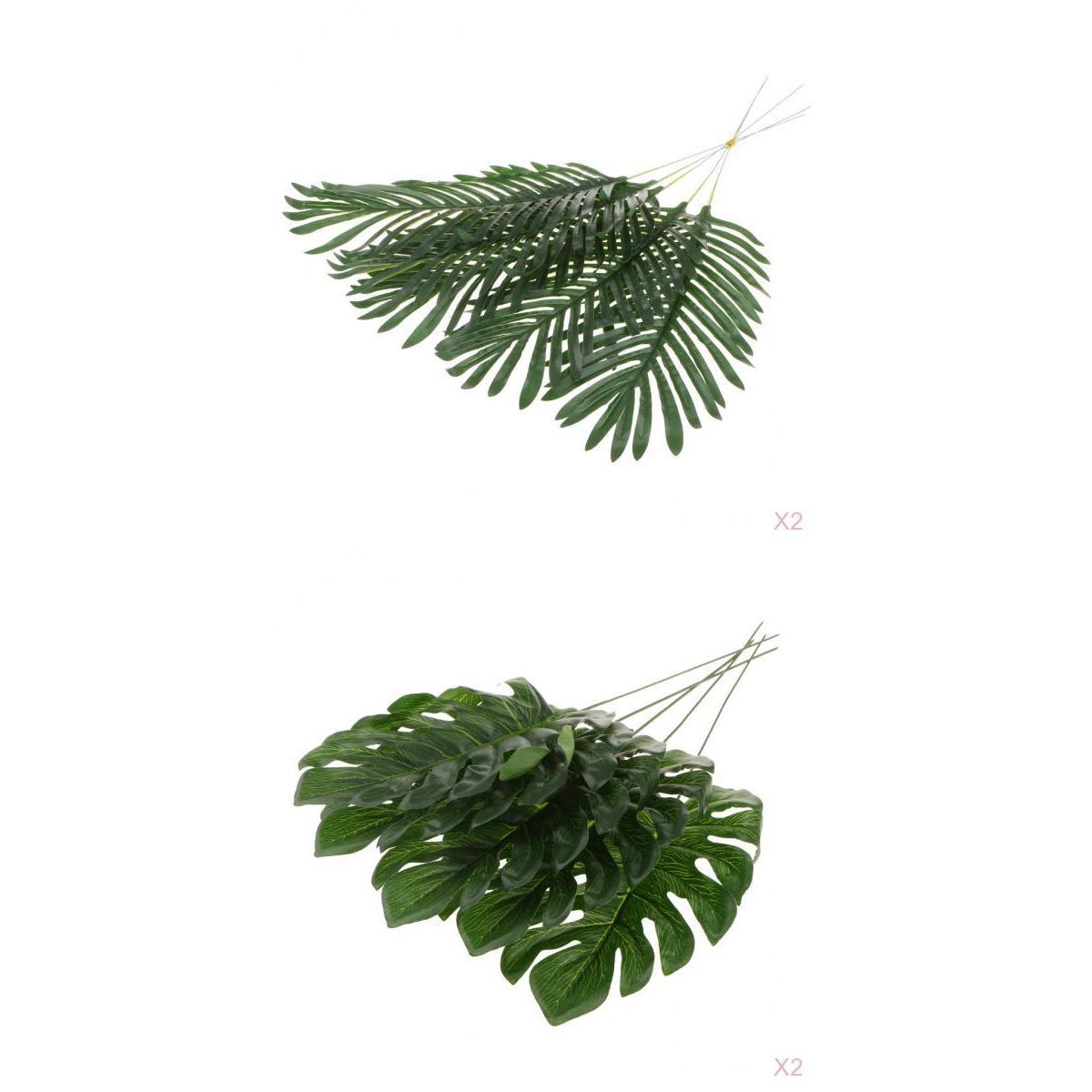 Maxbell 20Pieces Large Artificial Leaf Faux Foliage LeavesMonstera Leaf Palm Leaf