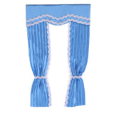 Maxbell Handmade Lovely Style Satin Silk Long Curtain for 1/12 Dollhouse Blue - Aladdin Shoppers