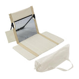 Maxbell Floor Chair with Back Support Lightweight Folding Chair Pad with Carry Bag Beige