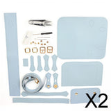 Maxbell 2xDIY Sewing Stitching Womens Leather Bag Making Complete Kit Handbag Blue