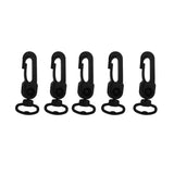 Maxbell 4x5pcs Rotatable Black Plastic Snap Clip Carabiners Hanging Hooks Keychain