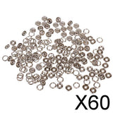 Maxbell 60x50 Sets 3/8 Inch Open Ring No Sew Snaps Fasteners Silver Nickel plated