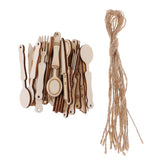 Maxbell 30 Pieces Natural Wood Cutouts Kitchen Wooden Embellishments Craft for DIY