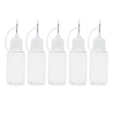 Maxbell 5x 20ml Empty Plastic Squeezable Liquid Dropper Bottles Needle Tip White Cap