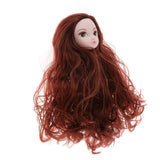 OOAK Female Doll Head with Red Brown Curly Wig Model for 1/6 BJD, OB Doll Body Part Accs - Aladdin Shoppers